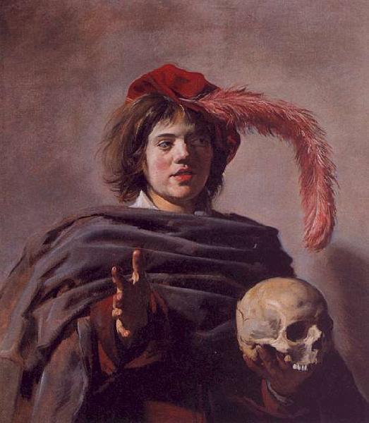 Frans Hals Portrait of a Young Man with a Skull Sweden oil painting art